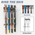 WALMANN Garage Storage Organization Wall Ski Rack 4 Pairs of Skis - Image 3