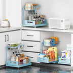 Saydear L-Shaped Under Sink Organizer, 2-Tier Pull-out Cabinet Rack 1-Pack - Image 3