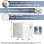 NaturalCozy 13x15x13 Kallax Storage Cubes, 3 Pack | Cotton Rope Cube Storage Bins Woven Baskets for Organizing | Kallax Insert Baskets for Shelves Organizer, Kids Toy, Pantry, Closet, Baby Nursery - Image 2