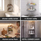 PureBox 2-Pack Corner Shower Caddy, SUS304 Stainless Steel Heavy Duty Wall Shelf, No-Drill Adhesive OR Screw Mount, 11.8" Rustproof Bathroom Organizer for Shower Kitchen RV Dorm - Image 6