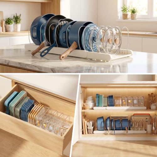 ORDORA 2 Pack Expandable Pots and Pans Organizer for Food Storage Container - Image 4
