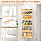 6 Tier Pantry Door Organizer Storage Spice Rack Adjustable Basket 57.09"H - Image 2