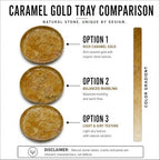 YKAJO Caramel Gold Round Marble Tray, 10" Deep Catchall Vanity Organizer - Image 4