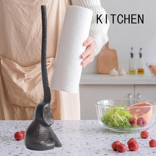 Elephant Toilet Paper Holder 16'' Cast Iron Paper Towel Holder Funny Toilet Paper Holder for The Floor or Counter in The Kitchen or Bathroom Bronze Rustic,Elephant - Image 5