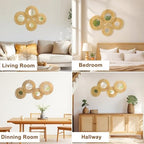 Artilady Hanging Baskets Wall Art with Mirror, 4Pcs Boho Wicker Wall Decor - Image 5