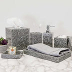Sparkles Home Luminous Cotton Ball Holder, Sparkling Rhinestones in Resin, Durable, Non-Porous, For Luxury Bathroom Décor Accessories, Silver, 3.5", Sold Individually - Image 5