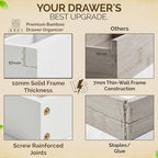 Bamboo Kitchen Utensil Drawer Organizer for Silverware | 100% Natural Expandable 14-20 Inch Kitchen Drawer Organizers for Utensils | Non-Slip Base | Screwed Joints for Long-Lasting Durability - Image 3