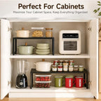 Expandable Storage Cabinet Shelves, Adjustable Metal Shelving Unit Rack - Image 5