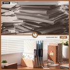 KIRIGEN Wooden Mail Organizer, 5-Slot File Holder for Desk, Natural 5K-NA - Image 3