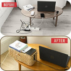 Wicker Cable Management Box Set of 2 with Lid, 15 in, Natural - Image 5