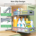 2 Pack Under Sink Organizer, 2 Tier Pull out Cabinet Organizer Mesh Baskets with 5 Adjustable Heights, Sliding Drawers Storage Shelf for Home, Kitchen, Bathroom, Pantry, Office, Countertop ,Grey - Image 6