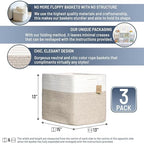 NaturalCozy 13x15x13 Kallax Storage Cubes Bins, 3 Pack | Cotton Rope Cube Storage Bin Woven Baskets for Organizing | Kallax Insert Storage Baskets for Shelves Organizer, Kids Toy, Closet Baby Nursery - Image 2