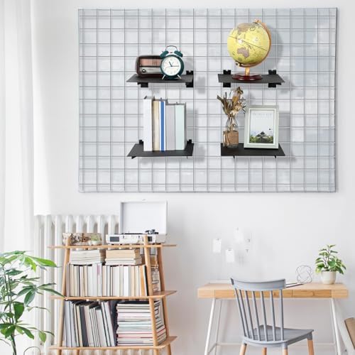 Blulu 10 Pcs 12" Gridwall Knife Shelf Bracket with Lip Metal Wire Gridwall Brackets Hooks Grid Wall Panels Hanger Heavy Duty Shelf Grid Wall Accessories for Home Business Boutique Display (Black) - Image 5