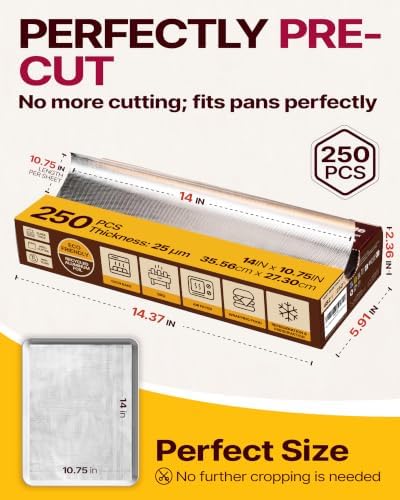 Katbite Pop-Up Aluminum Foil Sheets, 500 Count, 14 x 10.75 Inch, 25 Micron - Image 2