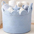 LemonRoad Round Woven Basket Blue, 16" L X 16" W X 14" H by Unknown
