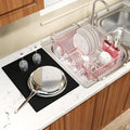 MAJALiS Pink Expandable Dish Drying Rack Over Sink with Extra Drying Mat by MAJALiS