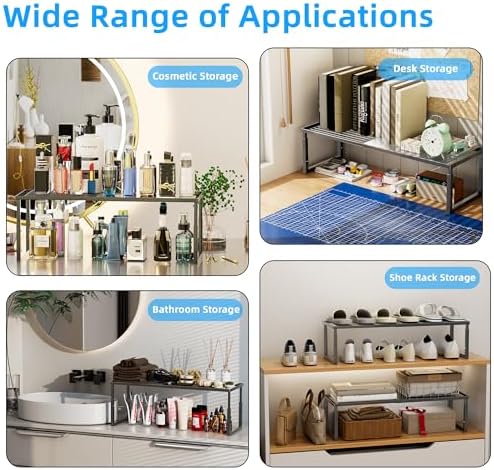 Cabinet Shelves, 4 Pack Stackable Shelves for Pantry Storage - Image 5