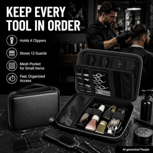 Boobowl Hard Case for Hair Clippers, Barber Tool Organizer for Home&Travel - Image 3