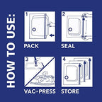 Hefty Super Starter Kit 5L, 3XL, 1XL Cube, and 1 Jumbo Bag, Reusable and Water resistant Vacuum Storage Bags, Total of 10 Bags + Hand Pump - Image 4