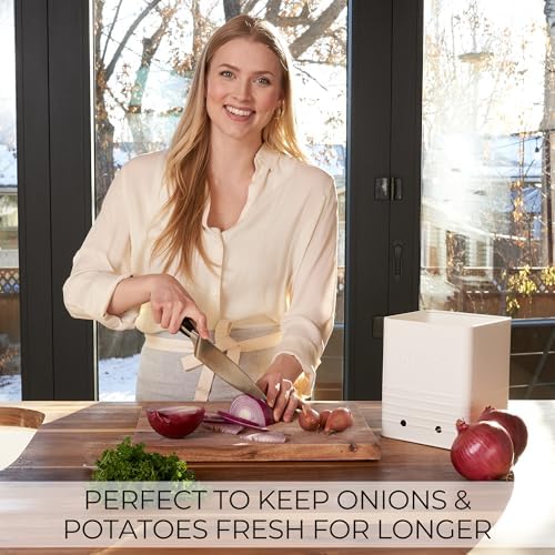 Beautiful Potato and Onion Storage Container Set - Food Safe Metal Bins - Image 4