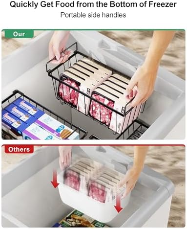 iSPECLE Freezer Organizer Bins - Small Storage Baskets for 7 Cu.Ft, 4 Pack - Image 4