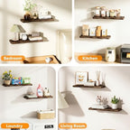 Organic Wavy Edge Floating Shelves,Hidden Brackets,2 Pack 36 in - Image 5