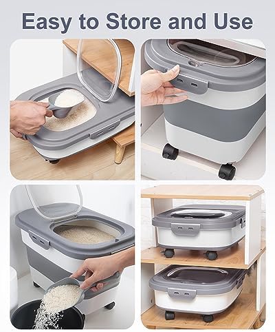 20-30 Lbs Rice Storage Container,Collapsible Food Storage Containers - Image 4
