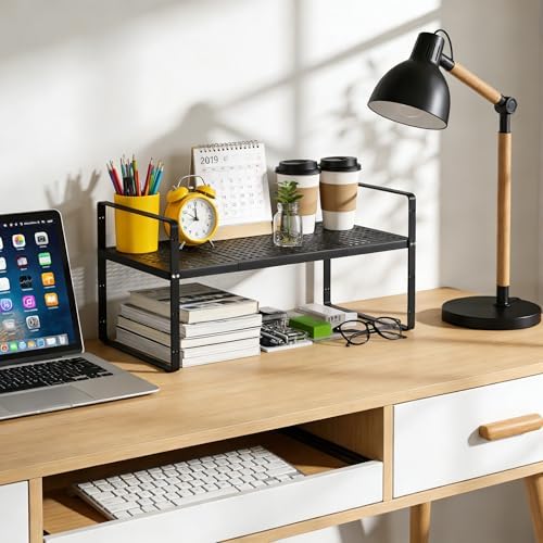 Expandable Storage Shelf, Stackable Organizer Rack, Black Large 1 PK - Image 2