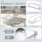 LemonRoad 6 Packs Pantry Organizers and Storage Freezer Clear Organizer Bins with Handle Acrylic Organization Bins Stackable Open Front Storage Vegetable Egg Salad Containers for Kitchen Cabinet - Image 3