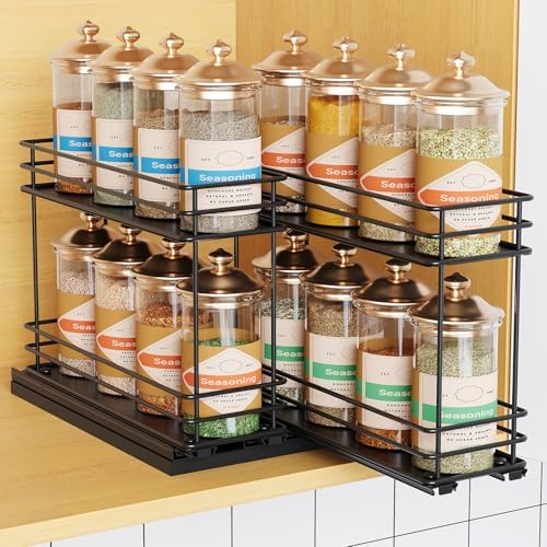 Mystozer Pull Out Spice Rack Organizer for Cabinet, Slide Out Spice Racks by Mystozer