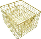 Set of 3 Nested Wire Basket Trays for Storage and Organizing (Gold) - Image 5