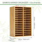 MEEDEN Bamboo Marker Organizer for Desk: Wooden Storage Holds 126 Markers - Image 2