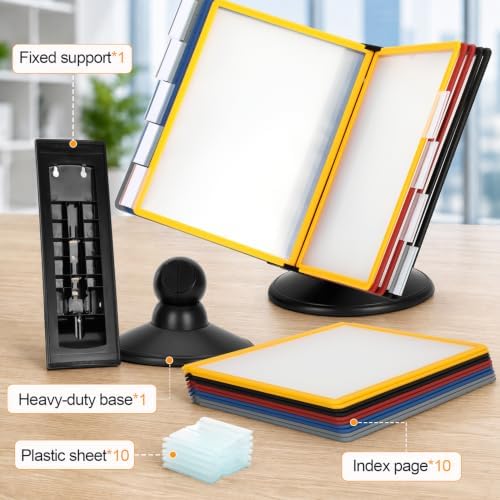 10‑Pocket Desktop Reference Display Organizer, 360° Rotatable Base - Image 5