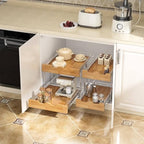 OCG Pull Out Cabinet Organizer 20" W x 21" D, 2 Tier Slide Out Shelf, Heavy-Duty Pull Out Drawer for Cabinets, Base Cabinet Organization for Kitchen, Pantry, Bathroom - Image 5