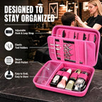 Boobowl Hard Travel Case for Hair Clippers, Barber Tool Organizer,Rose Red - Image 4
