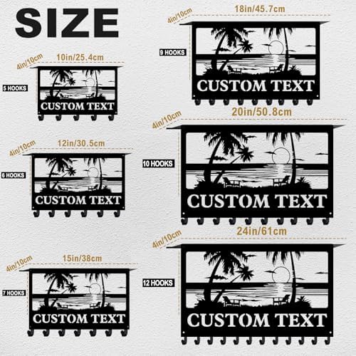 Dyoart Custom Beach Theme Key Holder Wall Mount with Shelf, Home Decor Gift - Image 6
