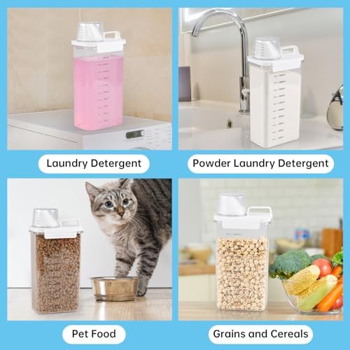Sandmovie 3 Packs Laundry Detergent Dispenser, 78 Oz Clear Plastic Laundry Soap Containers with Scale - Image 4
