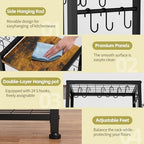 Pot Rack —Expandable Pot and Pan Organizer Rack, Freestanding Kitchen Pot and Pan Rack Storage Stand, Vertical Pan & Lid Hanging, Rustic Wood Top for Kitchen Storage & Organization - Image 3