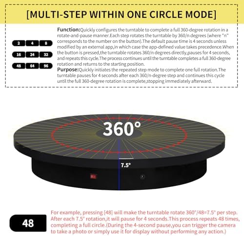 23.6In Remote Large Motorized electric turntable Rotating platform Photography Turntable Motorized lazy susan Base giratoria para for Photography,3D Scanner,Heavy duty display(Load Range:220~500lbs) - Image 5