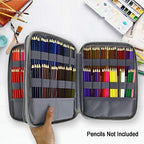 YOUSHARES 192 Slots Colored Pencil Case, Large Capacity Pencil Holder Pen Organizer Bag with Zipper for Prismacolor Watercolor Coloring Pencils, Gel Pens for Student & Artist (Big-Faced Cat) - Image 3