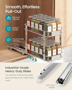 SONGMICS Spice Rack Organizer for Cabinet, Pull Out 2 Tier Thick Steel - Image 5