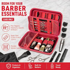 Boobowl Hard Travel Case for Hair Clippers, Barber Tool Organizer, Red - Image 2