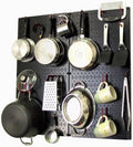 Wall Control Kitchen Pegboard Organizer Pots and Pans Pegboard Pack Storage and Organization Kit with Black Wall Board and Red Accessories by Wall+Control