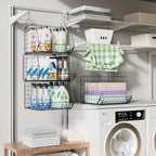 X-cosrack 4 Tier Hanging Closet Organizer Foldable Hanging Storage Basket - Image 6