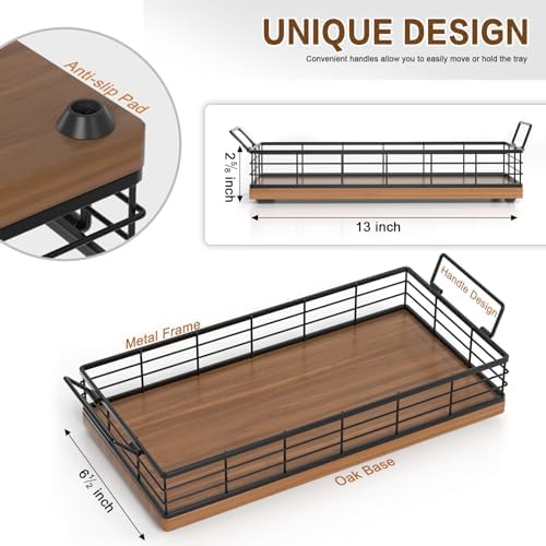 Toilet Paper Basket 2 Pack, 13 Inch Toilet Tank Basket with Handles, Walnut - Image 6