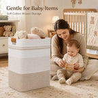 Laundry Hamper, Cotton Rope Laundry Basket with Leather Handles, 22.5-Gallon/85 L Large Clothes Hampers for Laundry, Woven Laundry Baskets for Blankets, Clothing, Bedroom, Living Room, Nursery - Image 2