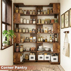 Besiost Corner Book Shelf, 7-Shelf Corner Bookshelf for Small Corner Spaces - Image 2