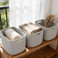 3 Pack Woven Baskets,Storage Baskets for Shelves with Handles by HZFTJOY