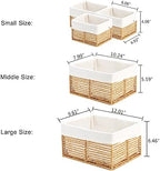 Vagusicc Wicker Storage Basket, Hand-Woven Paper Rope Wicker Baskets, Rectangular Small Wicke Baskets for Organizing, Cube Storage Bins for Closet/Clothes/Dresser, Natural, 5-Pack - Image 2