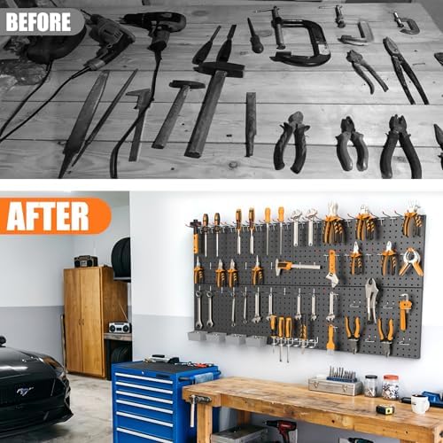TORACK Garage Tools Organizer Boards Kit with Hooks, Black - Image 7